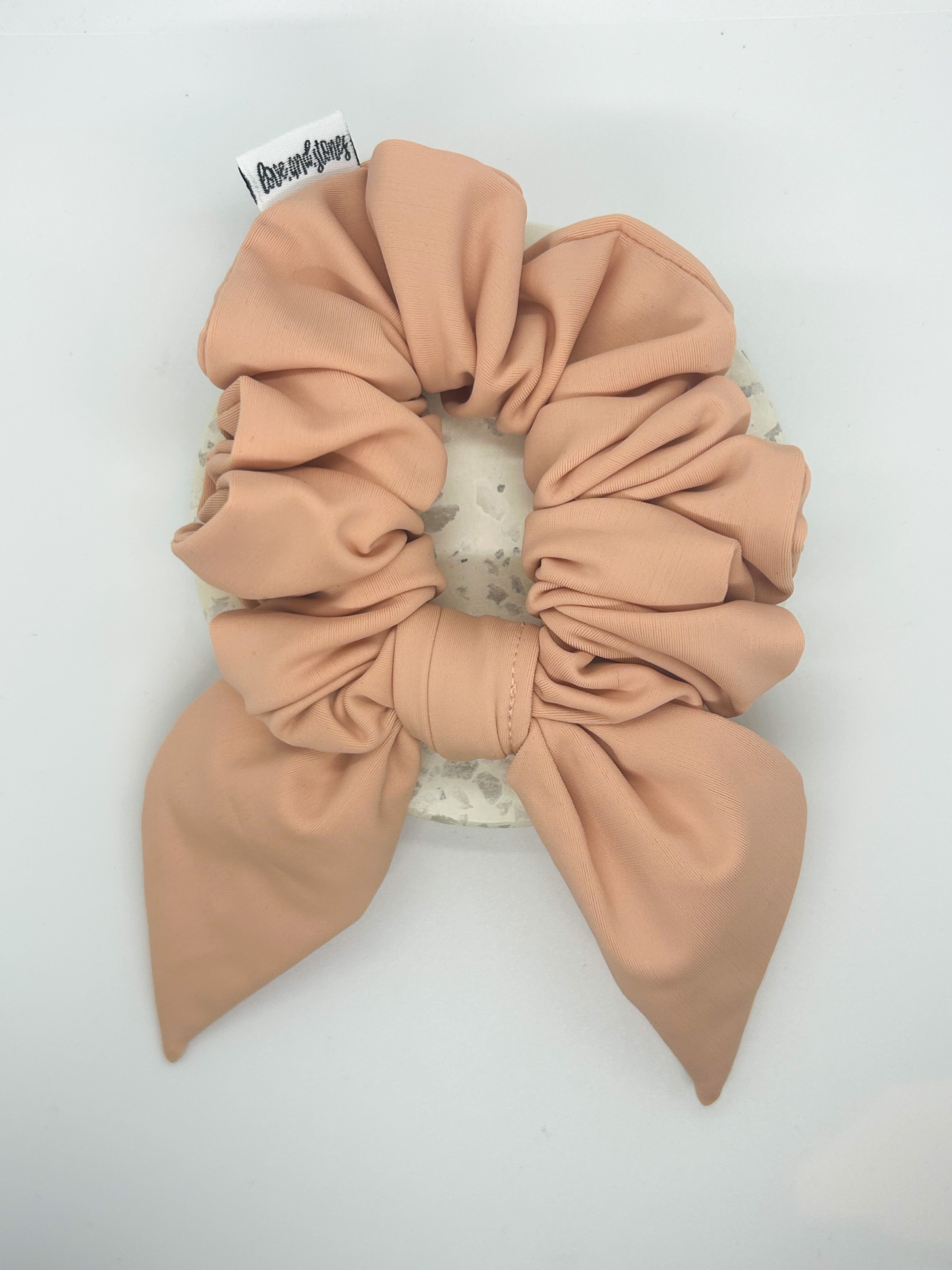 Fluffy swim scrunchie bow