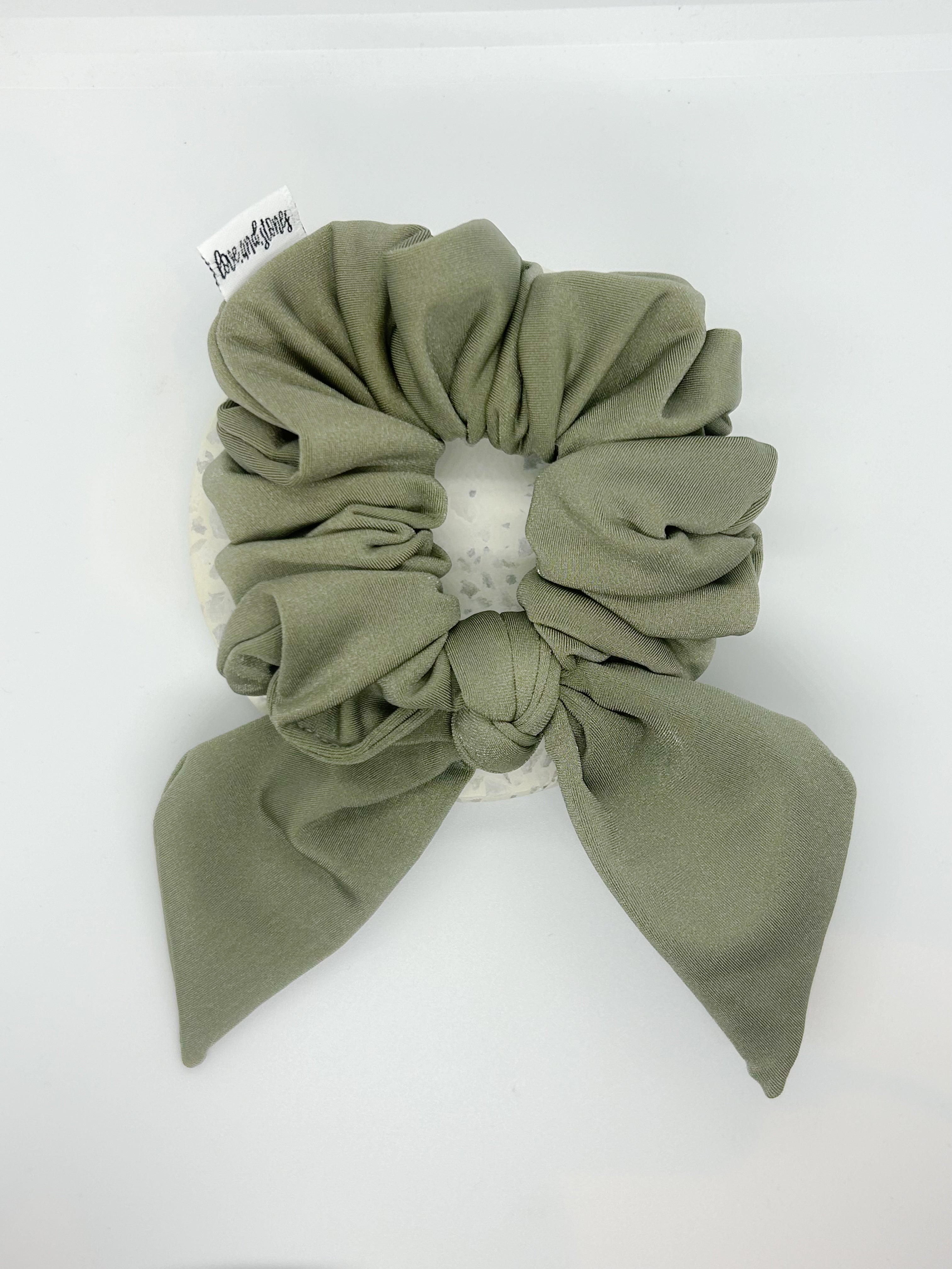 Fluffy swim scrunchie bow