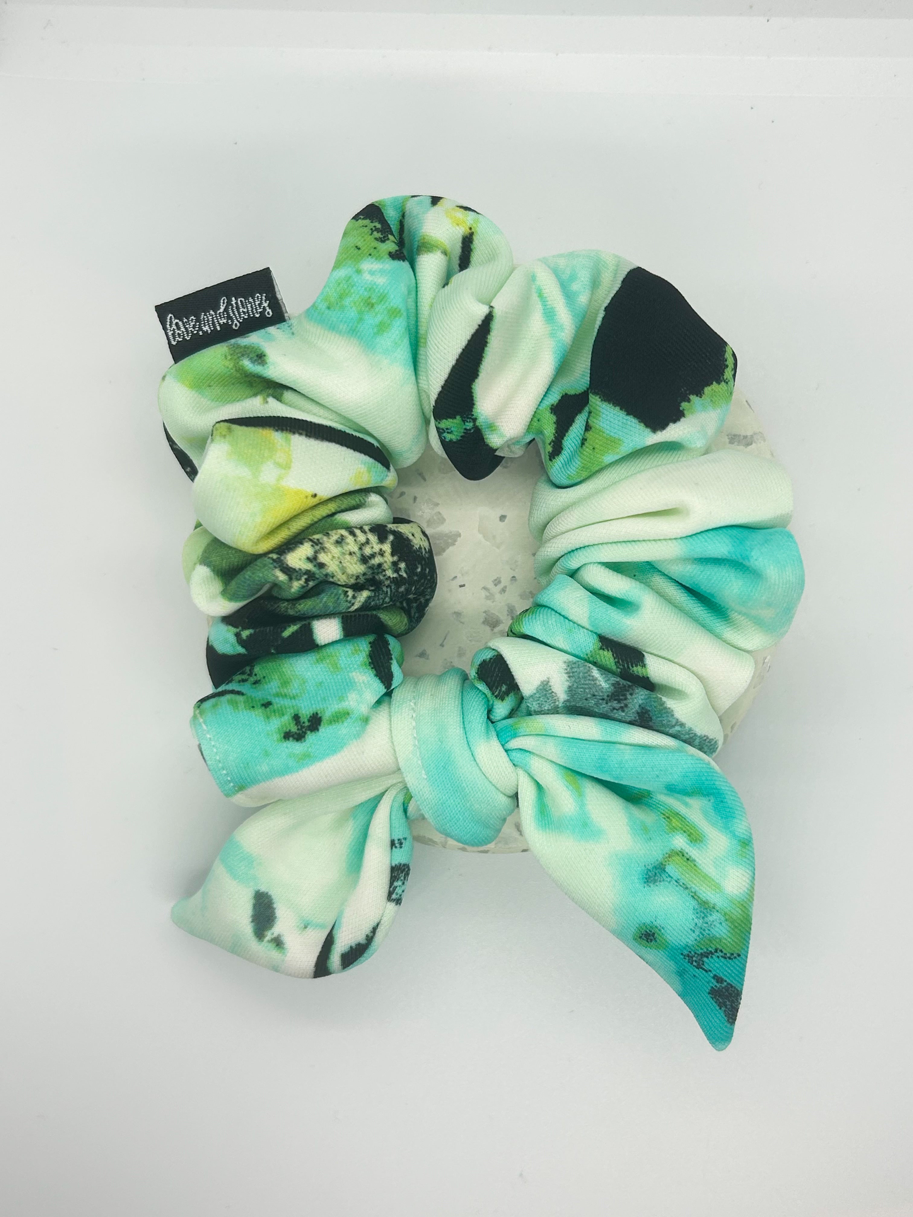 Fluffy swim scrunchie bow