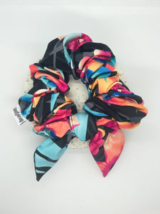 Fluffy swim scrunchie bow