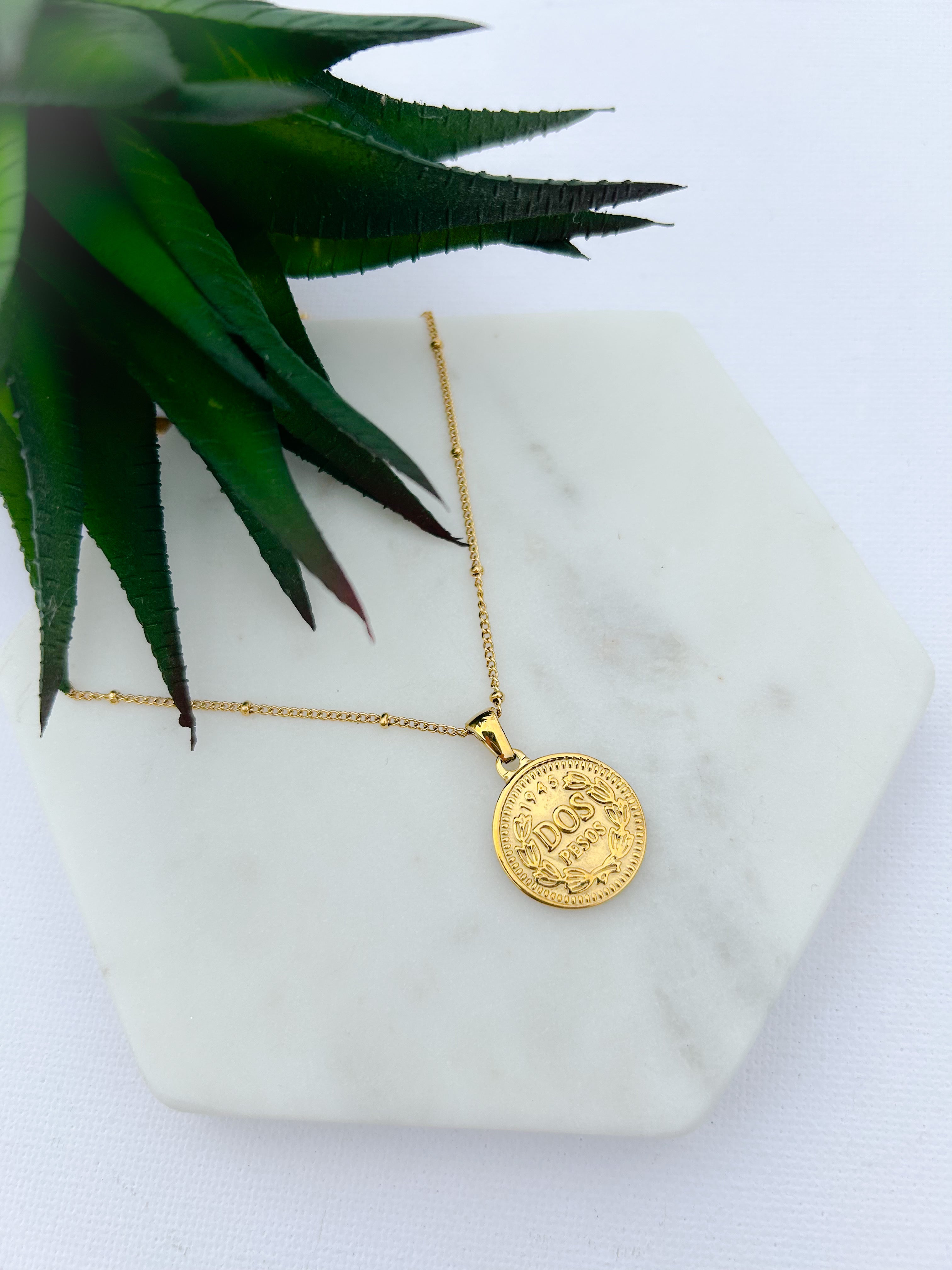 Statement coin necklace