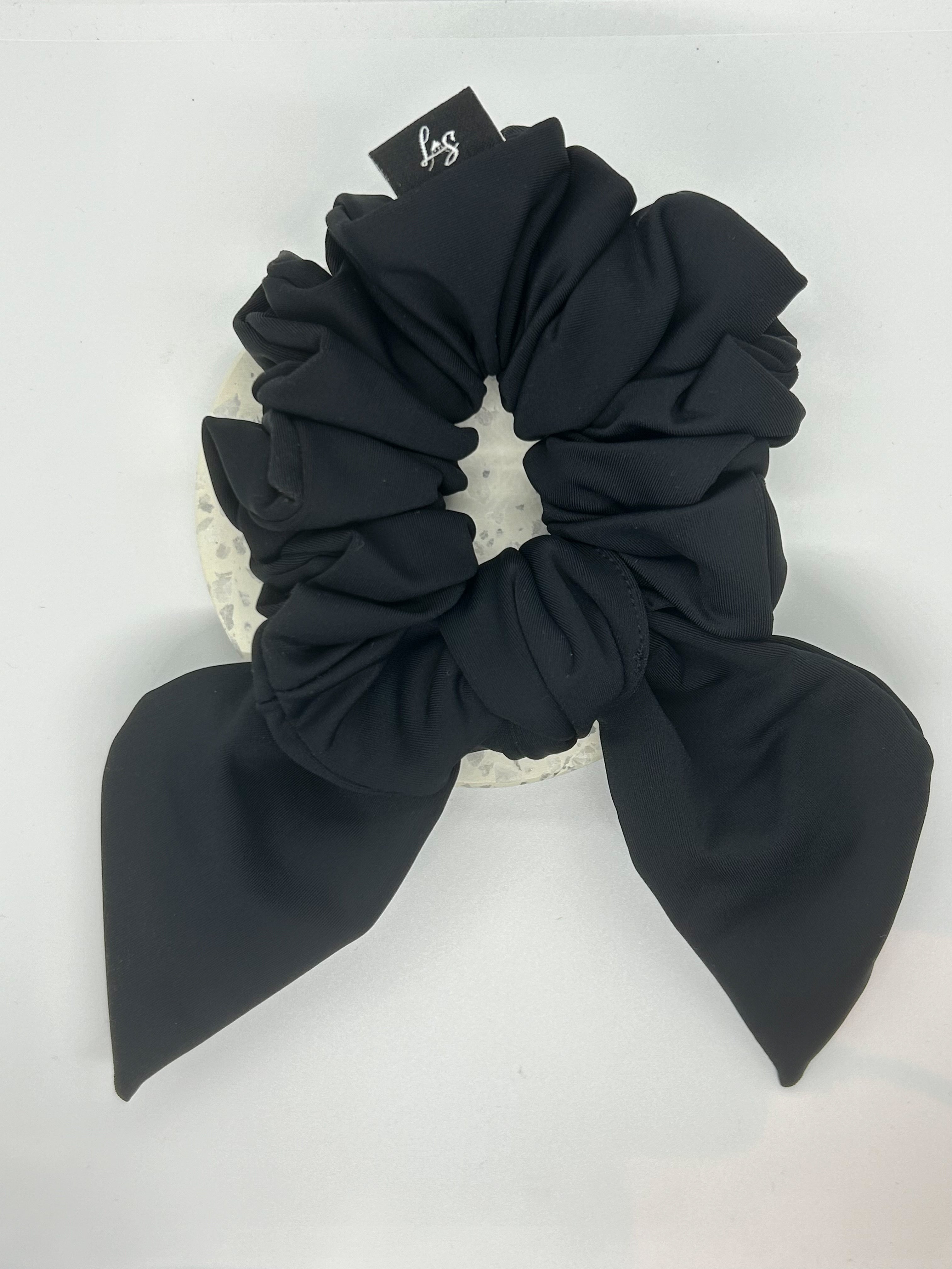 Fluffy swim scrunchie bow