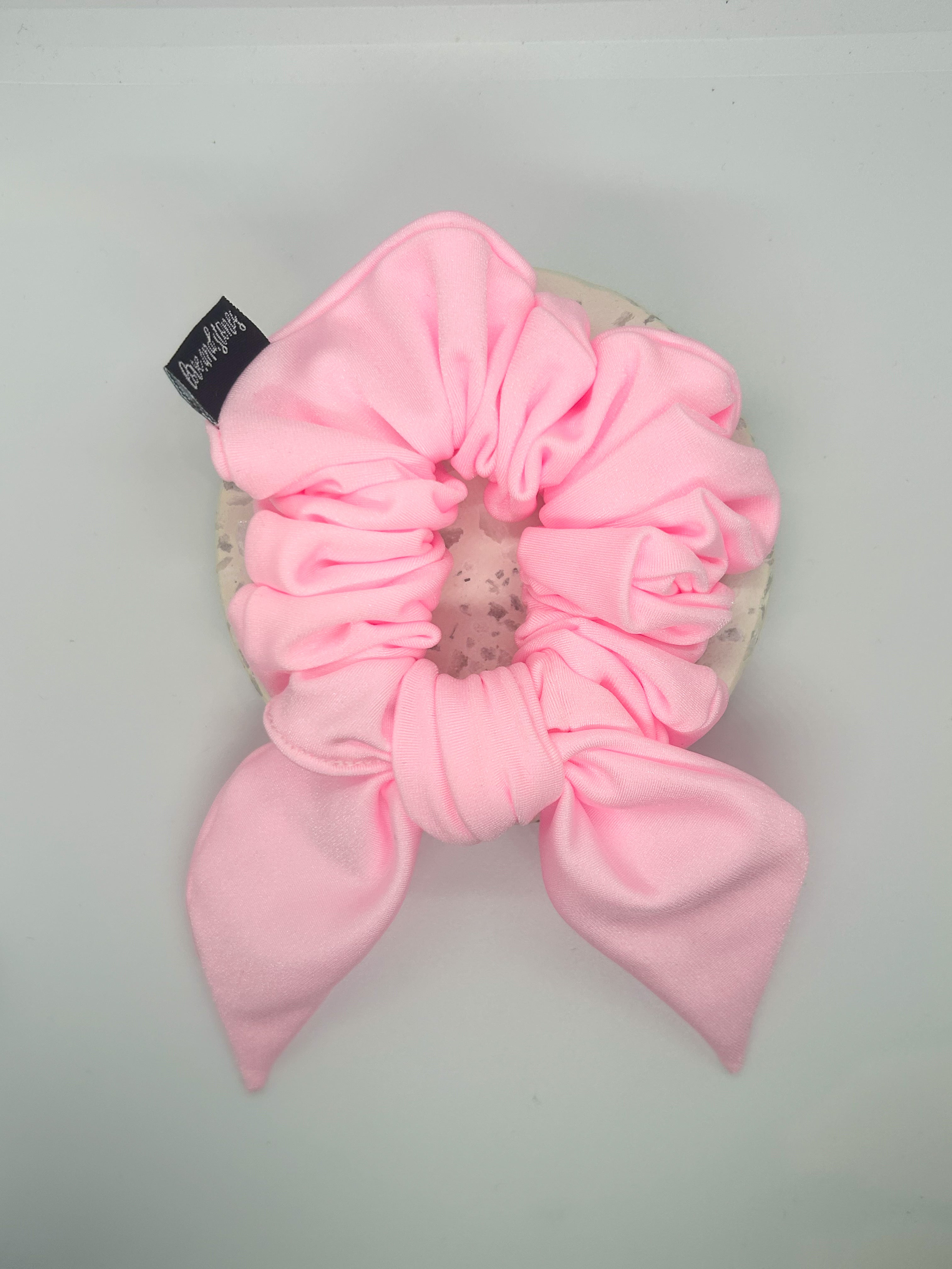 Fluffy swim scrunchie bow