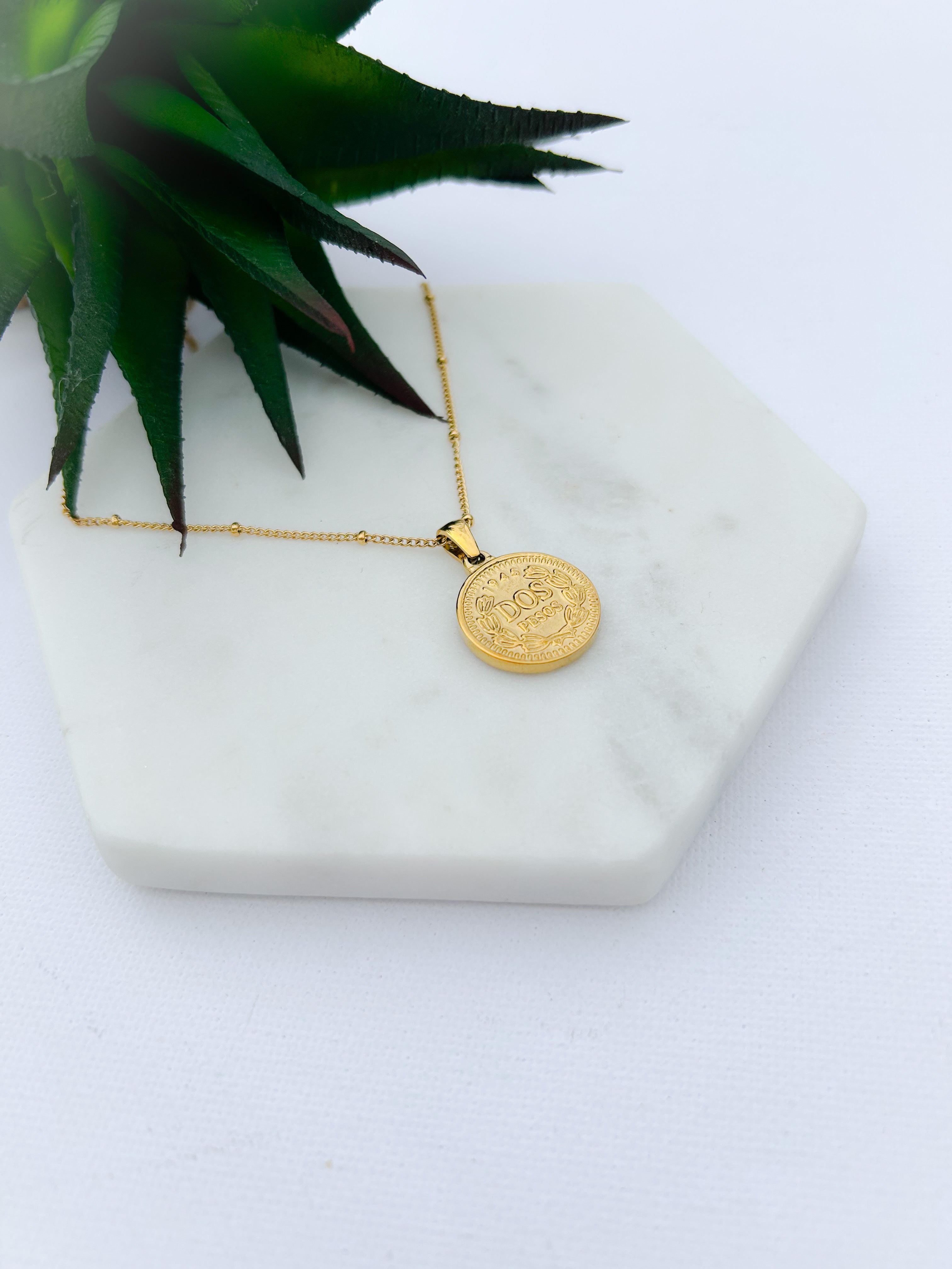 Statement coin necklace