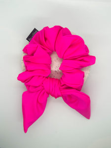 Fluffy swim scrunchie bow