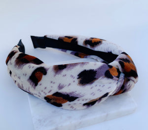 Velvet leopard headbands