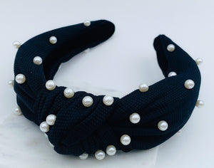 Knitted pearl headbands