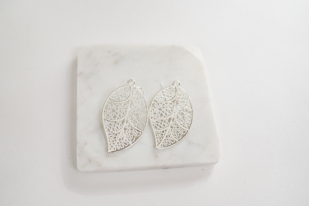 Becca leaf earrings
